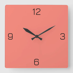 Salmon Pink FA8072 Colour with Add Your Name Optio Square Wall Clock
