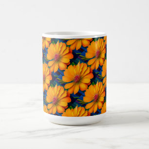Salmon Pink Floral Pattern Coffee Mug