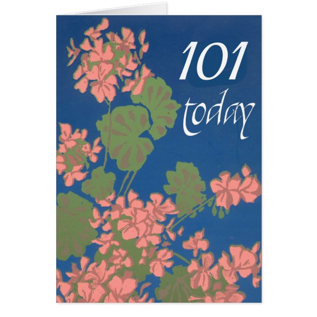 Salmon Pink Geraniums Customize for any Birthday (Front)