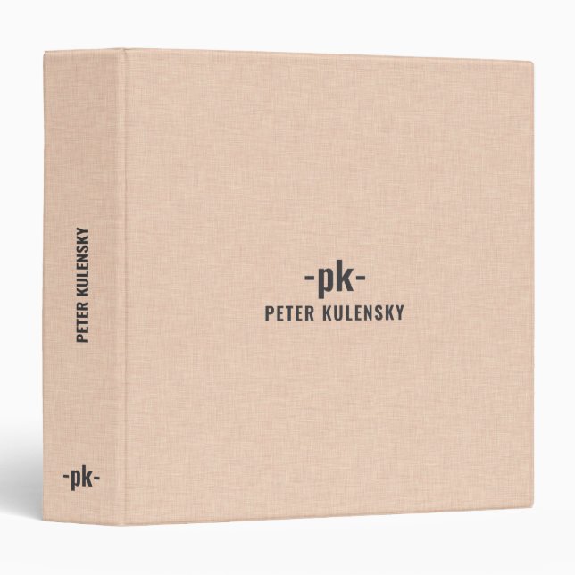 Salmon Pink Linen Texture Binder (Front/Spine)