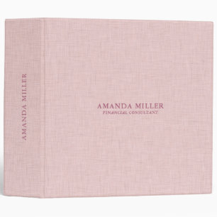Salmon Pink Linen Texture Custom Typography Binder