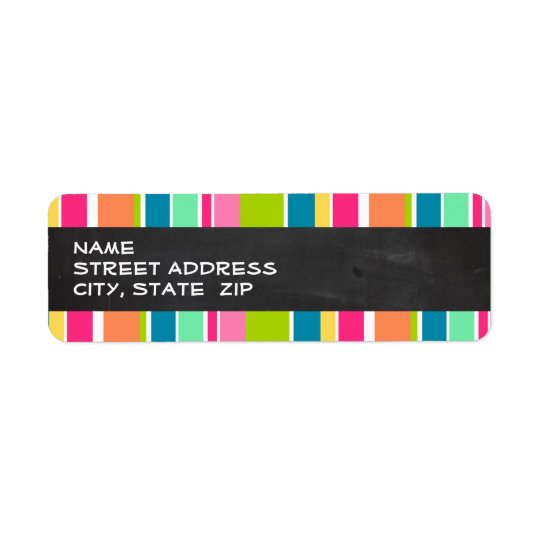 Salmon Pink & Seafoam Green; Vintage Chalkboard Return Address Label