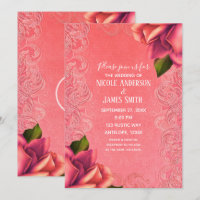 Salmon Pink Vintage Antique Rose Elegant Wedding