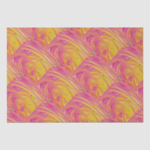 Salmon pink with sunshine orange art design    tissue paper