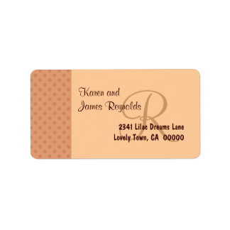 Salmon Polka Dot Pattern Monogram or Initial Label