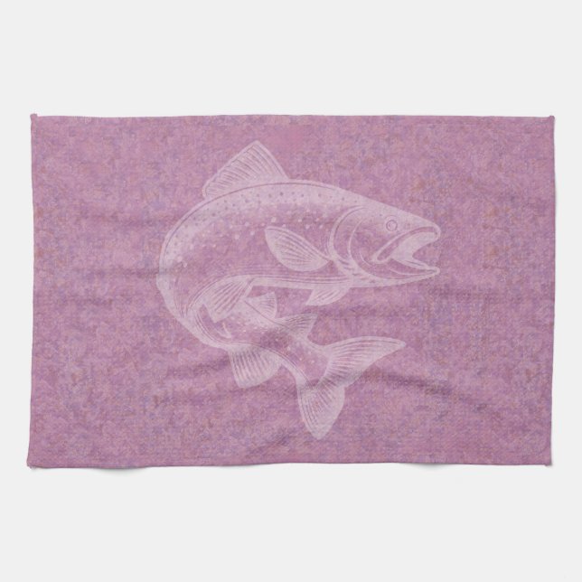 Salmon Rising Kitchen Towel (Horizontal)