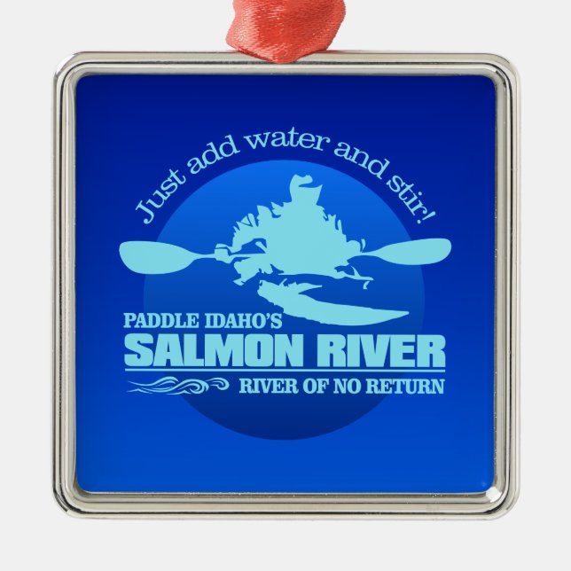 Salmon River (Blue) Metal Ornament (Front)