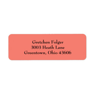 Salmon Simple Plain Return Address Labels