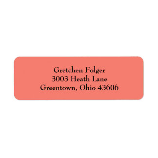 Salmon Simple Plain Return Address Labels