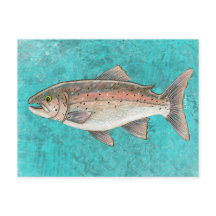 Salmon Sketch Postcard