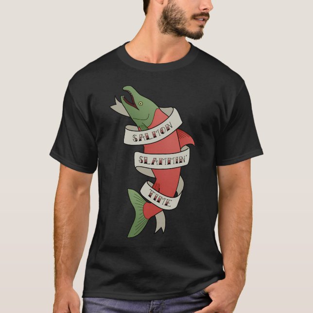 salmon slammin' time T-Shirt (Front)