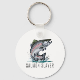 Salmon Slayer Fishing Keychain