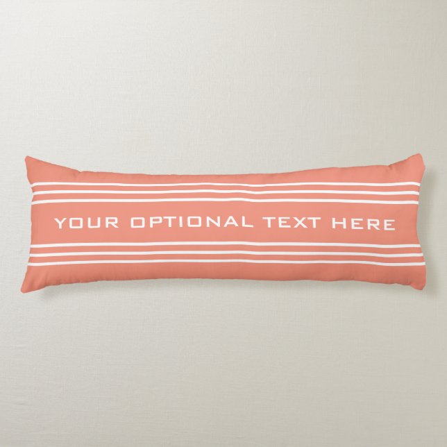 Salmon Stripes custom text body pillow (Front)
