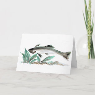 Salmon, Sumi-e Card