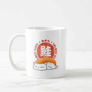 Salmon Sushi Cat Coffee Mug
