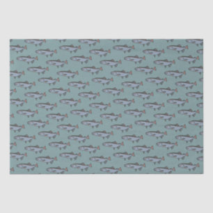 Salmon Swimming Pattern PNW Fishing Fish Gift Wrap Tissue Paper