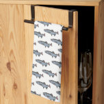 Salmon Swimming Pattern PNW Fishing Fish Kitchen Towel<br><div class="desc">Decorate your kitchen with this cool art towel. Makes a great housewarming,  birthday or wedding gift! 
You can customize it and add text too.
Check my shop for lots more colours and patterns!</div>