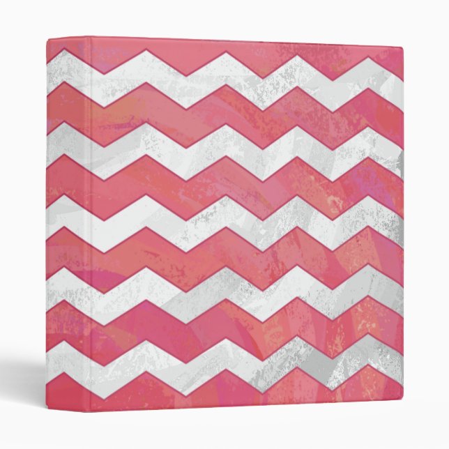 Salmon Swirl Chevron Pattern Binder (Front/Spine)