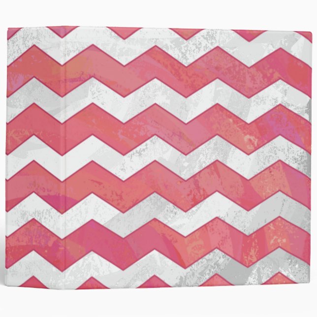Salmon Swirl Chevron Pattern Binder (Front/Spine)