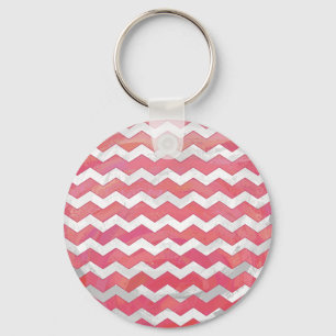 Salmon Swirl Chevron Pattern Keychain