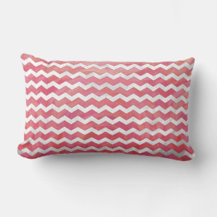 Salmon Swirl Chevron Pattern Lumbar Pillow