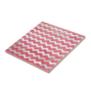 Salmon Swirl Chevron Pattern Tile