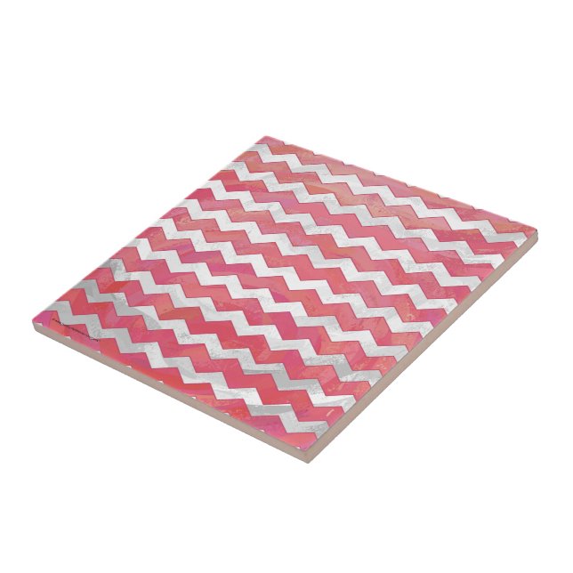 Salmon Swirl Chevron Pattern Tile (Side)