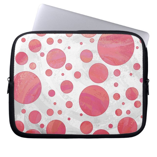Salmon Swirl Dot Pattern Laptop Sleeve (Front)