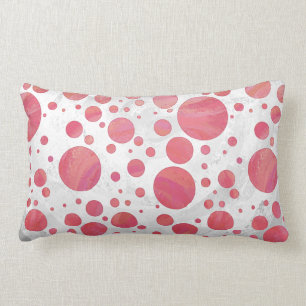 Salmon Swirl Dot Pattern Lumbar Pillow
