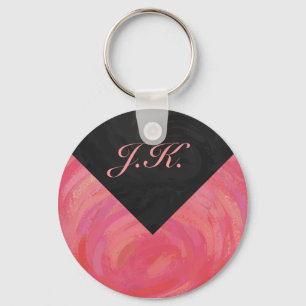 Salmon Swirl Monogram Keychain