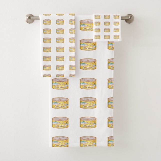 Salmon tinned canned fish pattern bath towel set (Insitu)