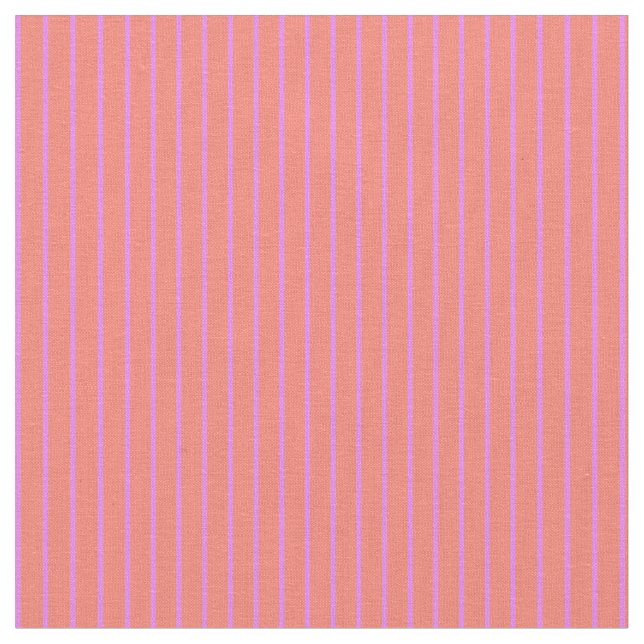 Salmon & Violet Coloured Lines/Stripes Pattern Fabric (Close Up)