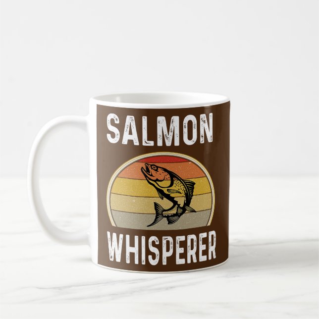Salmon Whisperer Fishing Fisherman Fishermen Coffee Mug (Left)