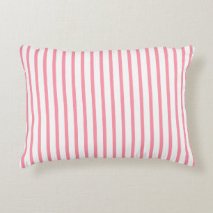 Salmon White Stripes Mint Green Name Accent Pillow