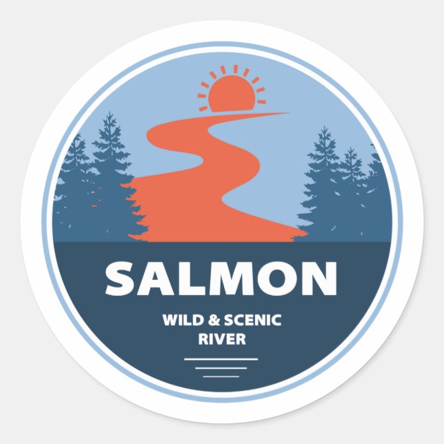 Salmon Wild And Scenic River Idaho Classic Round Sticker (Front)