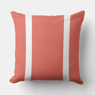 Salmon With White Stripes Throw Pillow