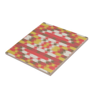 salmon yellow and white geometric tile