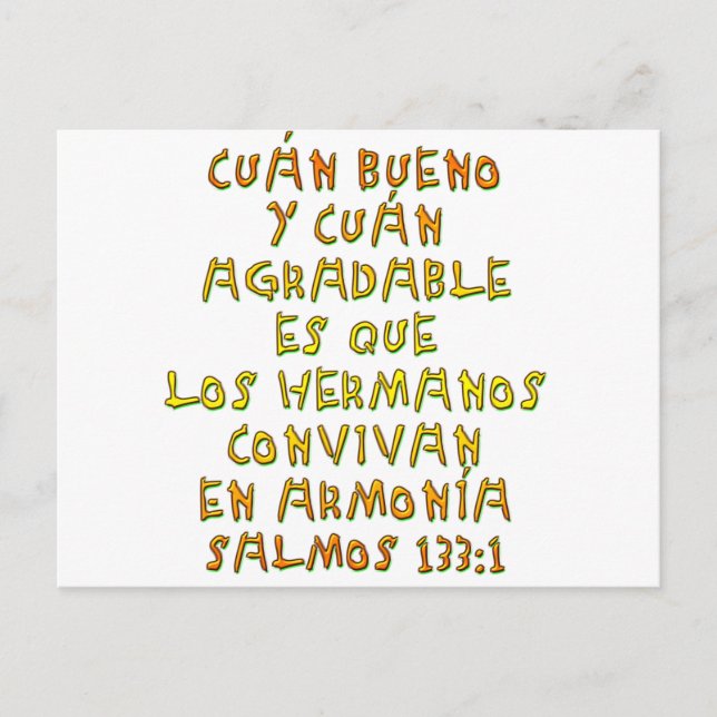 Salmos 133:1 postcard (Front)
