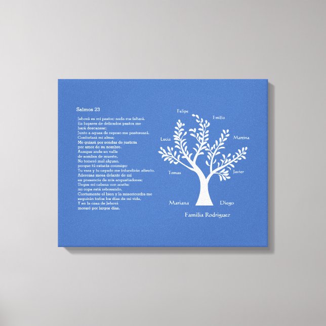 Salmos 23 - Psalm 23 Family Tree, Canvas Print (Front)