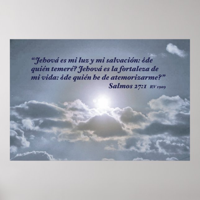 Salmos 27:1 con el Cielo Poster (Front)