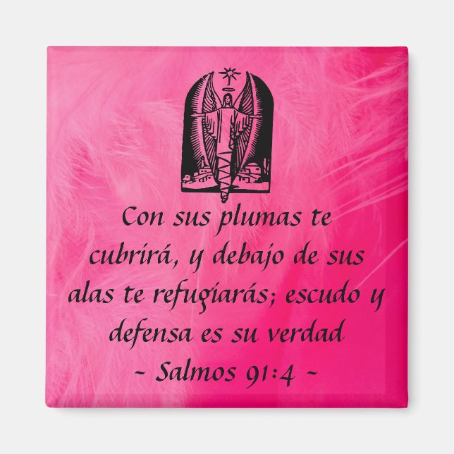 Salmos 91:4 aimant Espagnol (Devant)