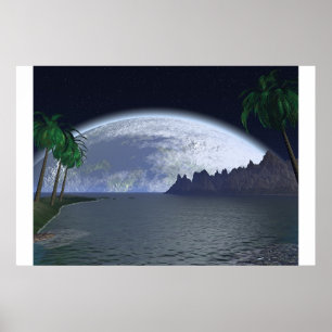 Salohcin Tropical Moon Poster