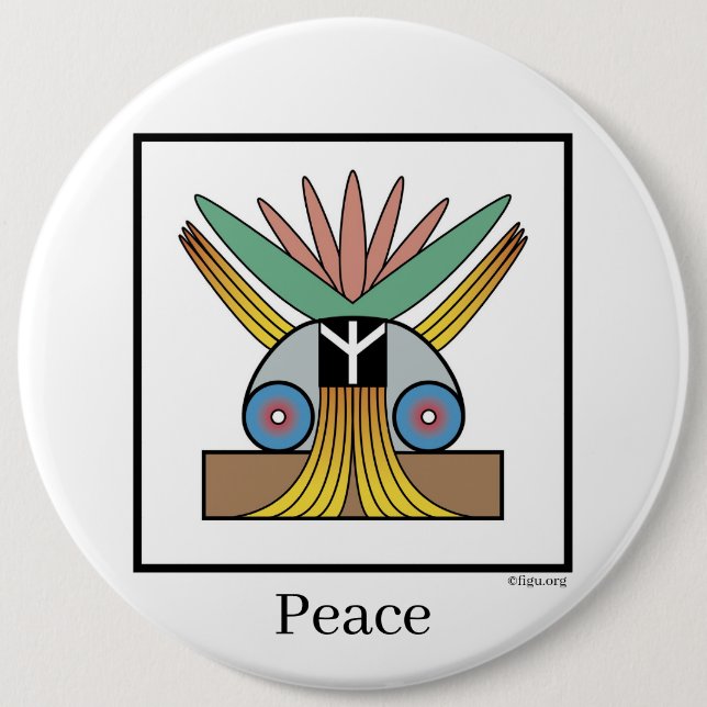 Salome Peace 6 Inch Round Button (Front)