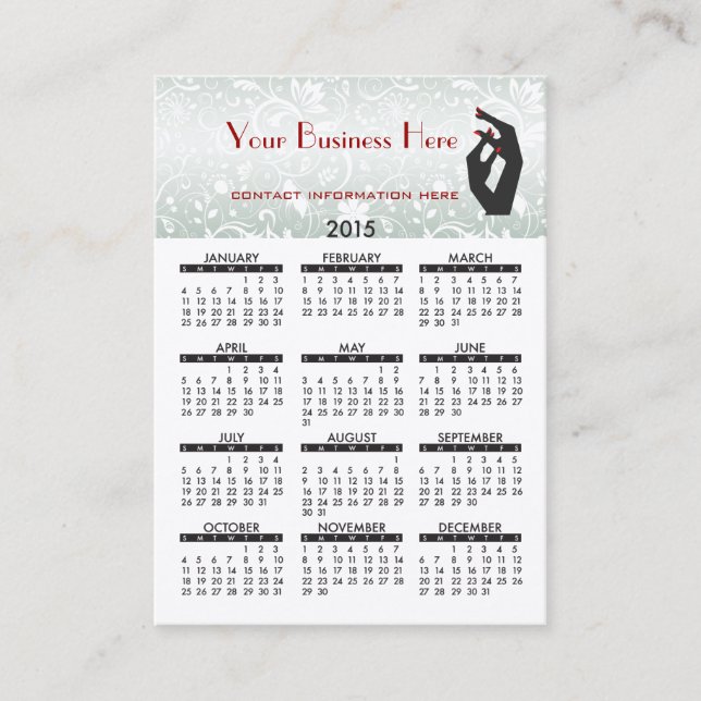 Salon 2015 de clou de calendrier de carte de (Devant)
