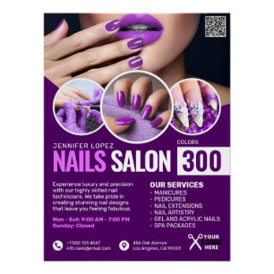 Salon à ongles violets, Salon de beauté, Poster br