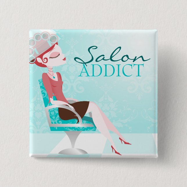 Salon Addict 2 Inch Square Button (Front)
