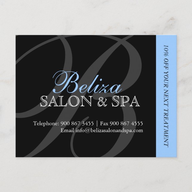 Salon and Spa Advertising Postcard (Front)