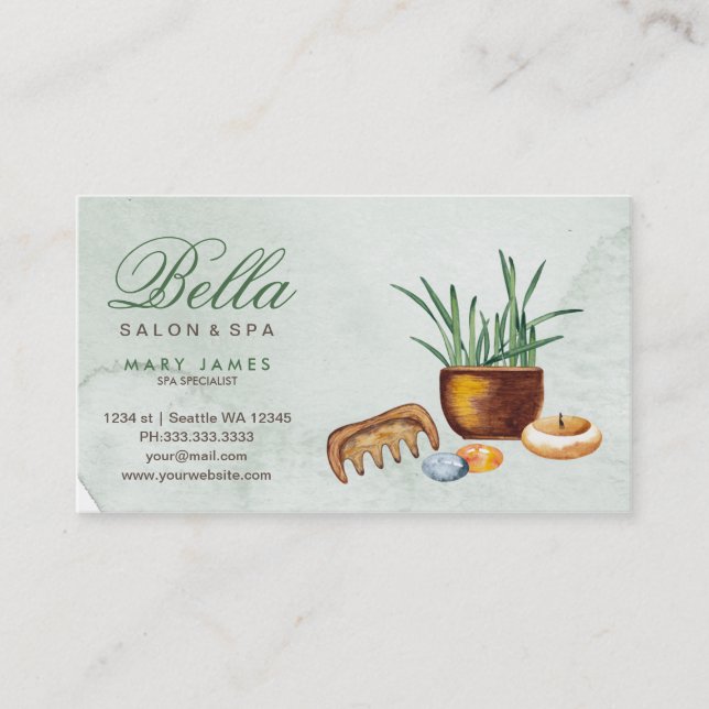 salon and spa business card appointment card (Front)