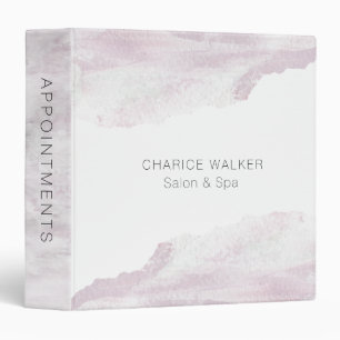 salon and spa elegant blush appointment binder