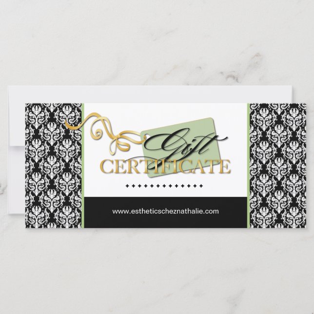 SALON AND SPA GIFT CERTIFICATE (Front)